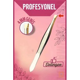 Resim 4 mm Geniş Uçlu Cımbız Çelik Solingen Professional 