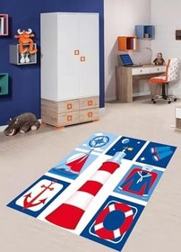 Resim Carmine Carpet(668) Dijital Baskılı Dekoratif Yıkanabilir Kaymaz Taban Çocuk Halısı mavi.jpg 80 x 200 