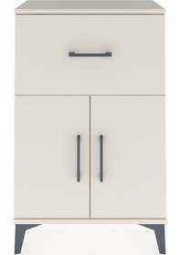 Resim Arges Komodin Tek Raflı Tek Çekmeceli 2 Kapaklı 60x30x96 Ayta... Aytaşı 