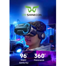 Resim G02ED 3D Kulaklıklı Sanal Gerçeklik Gözlüğü 4.7-6.6 Inç Akıllı Telefonlarla Panoramik 