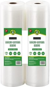 Resim 10 Metre (2 Adet 30cm X 5 Metre) Gofrajlı Tırtıklı Rulo Vakum Poşeti 2'li Bobin Vakumlama folyosu vakumlu rul, BPA içermez, tüm vakumlama makineleri için, kaynatılabilir, tekrar kullanılabilir… 
