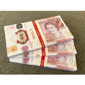 Resim 300 ADET 50 STERLİN BANKNOT POUND PARA GEÇERSİZ DÜĞÜN İÇİN PARALA 