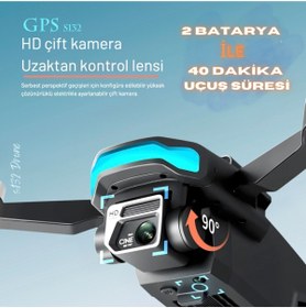 Resim piha S132 Gps Drone 2batarya Ile 40dk Uçuş Süresi Beni Takip Et Modu 1080p Hd Kamera 