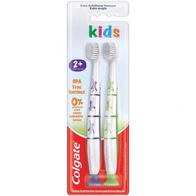 Resim Colgate Kids 2+ Yaş Yapışkan Tabanlı Çocuk Diş Fırçası 2'li Extra Soft 
