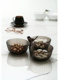 Resim Akrilik Kuşlu Çerezlik Sunumluk Şekerlik Füme Cam & Porselen Değildir 