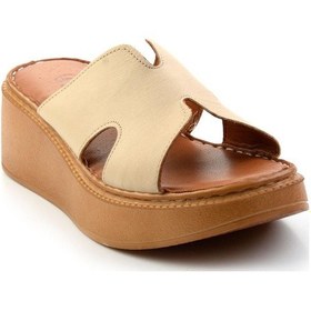 Resim Bambi Bej Leather Kadın Terlik K04331126003 Bej 