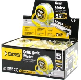 Resim MiraLive 12 Adet 5mt x 25MT Şeffaf Stoplu Şerit Metre (4887) 
