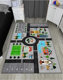 Resim Yollu Çocuk Oyun Halısı Çok Renkli 