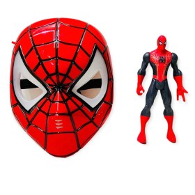 Resim Avengers Işıklı Örümcek Adam Işıklı Örümcek Adam Maske Vantuz Fırlatan Örümcek Adam Eldiven Oyuncak Seti 