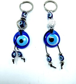 Resim Ennea Art Cam Nazar Boncuğu Anahtarlık/araba Dikiz Ayna Süsü El Yapımı Dekoratif Hediyelik Eşya Seti 