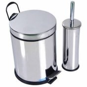 Resim Metal Çöp Kutusu Çöp Kovası Çöp Tenekesi 5 Litre Pedallı Ve Wc Tu 