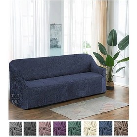 Resim Kadife 3 Kişilik Koltuk Örtüsü Esnek Lastikli Yıkanabilir P.mavi 