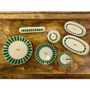 Resim Dame Marie Green Butterfly 6 Kişilik 38 Parça Kahvaltı Seti 