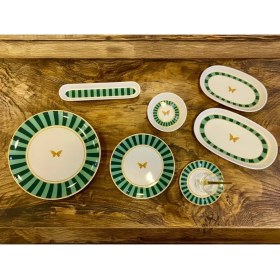 Resim Dame Marie Green Butterfly 6 Kişilik 38 Parça Kahvaltı Seti 