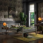 Resim Unimet Asos Tek Kişilik Ferforje Metal Karyola-Beyaz 