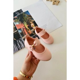 Resim Miniğimin Cicileri Kız Çocuk Ortopedik Babet Pembe Cırtlı Düz Taban Şık Tasarım 