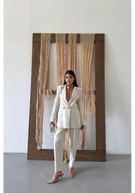 Resim Moderie Butik Keten Ceket - Pantolon Takım - Ham Ham 