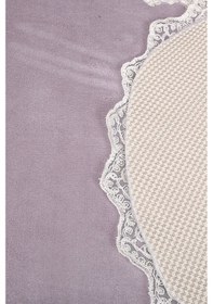 Resim Venüs Gri 2'li Dantelli Banyo Paspası Seti Çeyizlik Kaymaz Tabanl Gri 