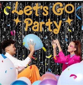 Resim Büro Ev Ofis Etkinik Dekoru İçin 1x2mt Siyah Metalize Parlak Saçaklı Arka Fon Perde Diğer 