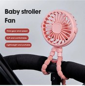 Resim Goldenqian Açık Bebek Arabası El Fanı Çok Fonksiyonlu Çocuk Arabası Mini Fan Yaz Dilsiz Küçük Ahtapot Mini Yelpaze 2 