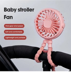 Resim Goldenqian Açık Bebek Arabası El Fanı Çok Fonksiyonlu Çocuk Arabası Mini Fan Yaz Dilsiz Küçük Ahtapot Mini Yelpaze 2 