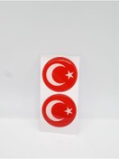 Resim SÜSLEN Türkiye Armalı Oval Kabartmalı Damla Sticker 2'li 