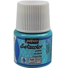 Resim Pebeo Setacolor Glitter Simli Kumaş Boyası 206 Turquoıse 