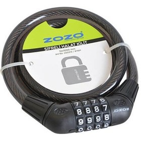 Resim Zozo Şifreli Sipral Kilit 1000mm/12mm 200319 Siyah 