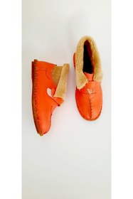 Resim KAPAR Dışı Hakiki Deri, Içeride ,dışarıda Giyilebilecek Kırmızı Panduf, Bot 