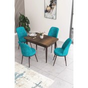 Resim Canisa Concept Nil Serisi 70 x 110 cm Sabit Barok Ahşap Desen Mutfak Masa Takımı+4 Adet Sandalye 
