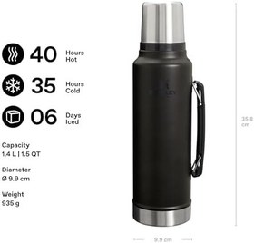 Resim STANLEY Classic Legendary Vakumlu Termos 1.4 Litre - Siyah 2.0 | Paslanmaz Çelik 