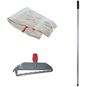 Resim Sska Cod-ex Geniş Islak Paspas Mop Takımı Seti Geniş Islak Mop Başlığı 5'li + Metal Sap + Mop Tutucu 