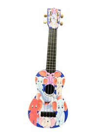 Resim Hawiian Xu21elp Soprano Ukulele Fil Desenli Sevimli Fil Karakterli Kapak Yüksek Kaliteli Ihlamur Ağacı Sıcak Tonlar 