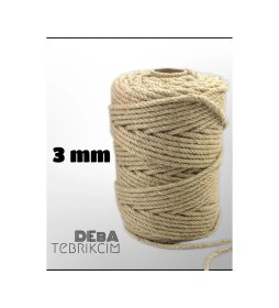 Resim 3 Mm 100 Metre Jüt Halat Ip Dekoratif Hasır Ip Kendir 