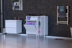 Resim YENİCE BANYO DOLABI, 55 CM 1 GENİŞ SEPETLİ, 90 CM 