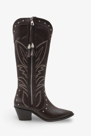 Resim İNNABUTİKK Custan Kadın Western Çizme - Kahve 