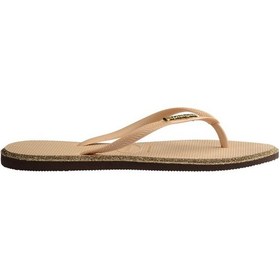 Resim Havaianas Bej - Altın Kadın Plaj Terliği Slım Poınt Glıtter-14177 