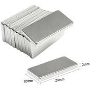 Resim 2 Adet 20x10x2 Mm Neodyum Mıknatıs Köşeli Magnet N35 Nikel Kaplama Güçlü Kaliteli Dayanıklı 