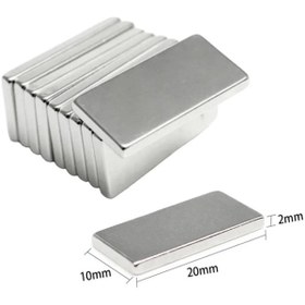 Resim 1 Adet 20x10x2 Mm Neodyum Mıknatıs Köşeli Magnet N35 Nikel Kaplama Güçlü Kaliteli Dayanıklı 