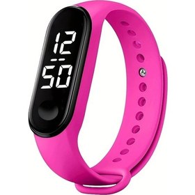 Resim Cloud011 Parlak Kadranlı Siyah Rose Red Dijital Spor Saati Fitness Koşu İçin Diğer 