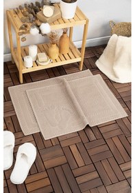 Resim Leoline %100 Pamuk Premium 2'li Ayak Havlusu - Kahve Kahve 