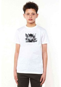 Resim Anime Death Note Lawlıet Baskılı Unisex Çocuk Beyaz T-Shirt 