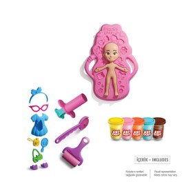 Resim Bebek Giydirme Oyun Hamuru Seti (280 gr) – Moda ve Yaratıcılık Atölyesi 