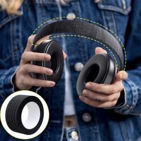 Resim 3'lü Siyah Polyester Kulaklık Kafa Bandı Koruyucu Bant, Over-Ear Kulaklık Setleri için Anti-Aging Soyucu Tamir Şeridi, Dayanıklı Lif Malzeme, Elektronik Bileşen Yok 