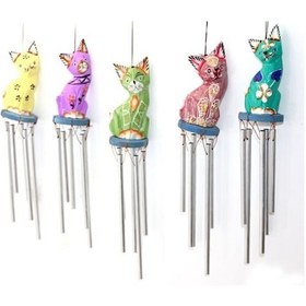 Resim Büro Ev Ofis Dekoru İçin Ahşaplı Metalli Tasarım Rüzgar Çanı 