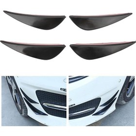 Resim Wezone Genel Araç Ön Tampon Rüzgar Bıçağı - Pvc Malzeme Aerodinamik Performans Artırıcı, Kırılma Korumalı Siyah Renkli Spoiler 4 Adet 