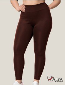 Resim Alya Underwear Toparlayıcı Yüksek Bel Kadın Günlük Spor Parlak Tayt Kahverengi 