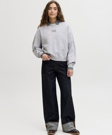 Resim Jack & Jones Kadin Sirt Baskili Sweatshirt - Gia - 12290097 Light Grey Melange 