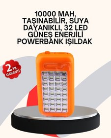 Resim Güneş Paneli İle Şarj Olan 32 Led Li Powerbank Cihazı Çok Renkli 