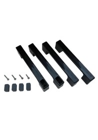 Resim Siyah Duşakabin Kulp Seti 2 İç 2 Dış Çift Kapak Kulbu Plastik Siyah 